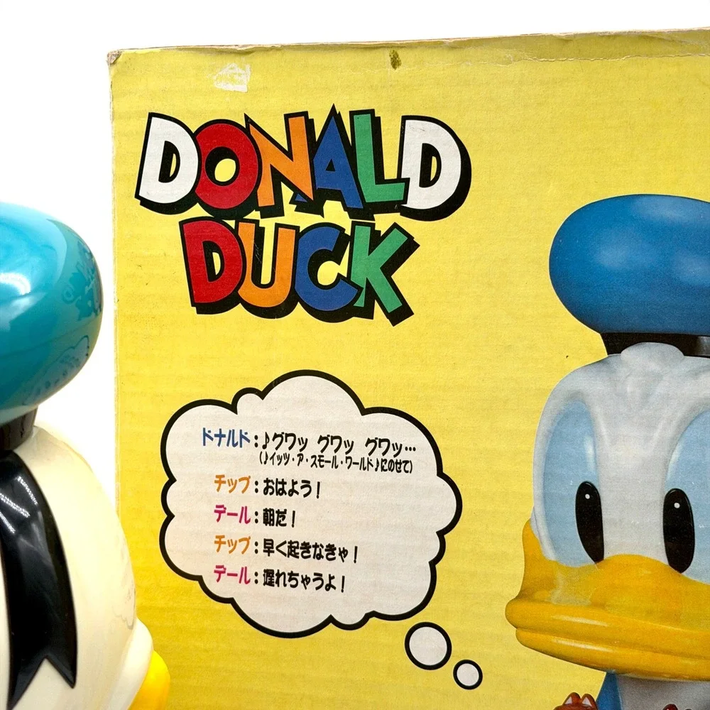 Vintage Disney‎ Donald Duck Chip Dale Talking Alarm Clock Japan Boxed Seiko Rare